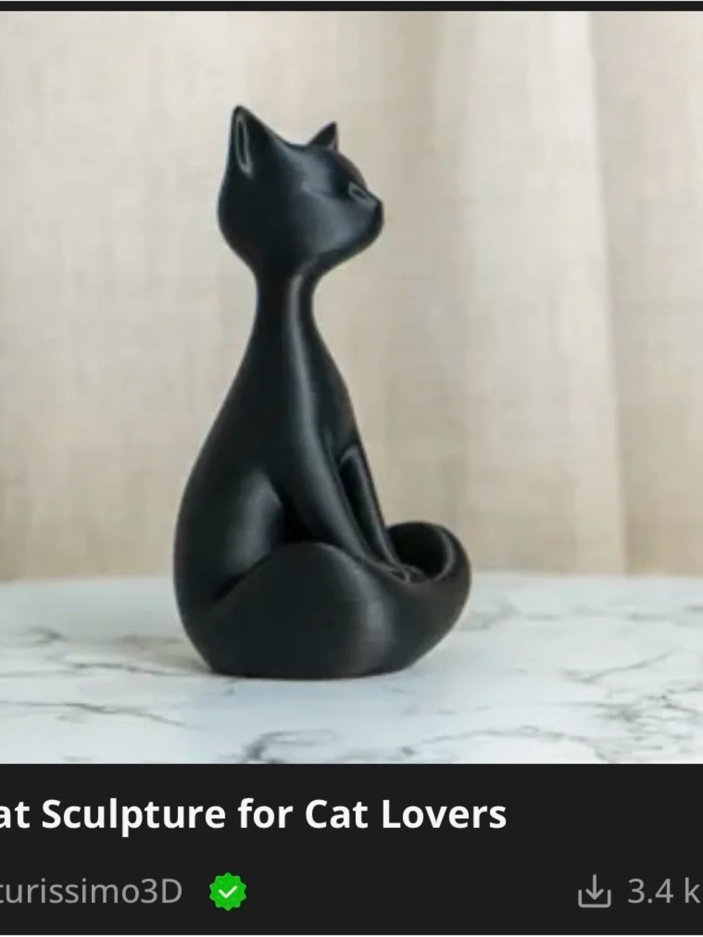Black Decorative Cat Figurine Set - Sleek Modern Pet Decor